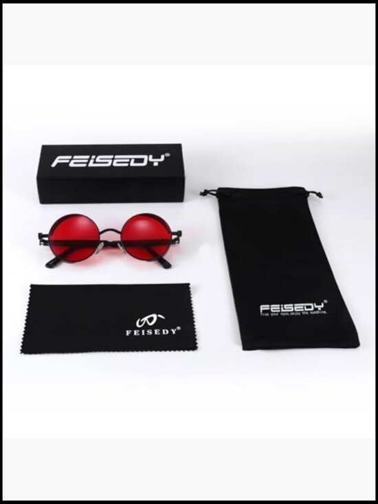 Retro Steampunk Sunglasses Round Metal Frame Punk Circle UV400